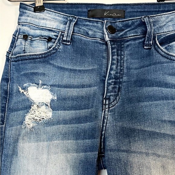 KanCan Women's Mid Rise Distressed Skinny Jeans Sz 26 - Picture 3 of 7